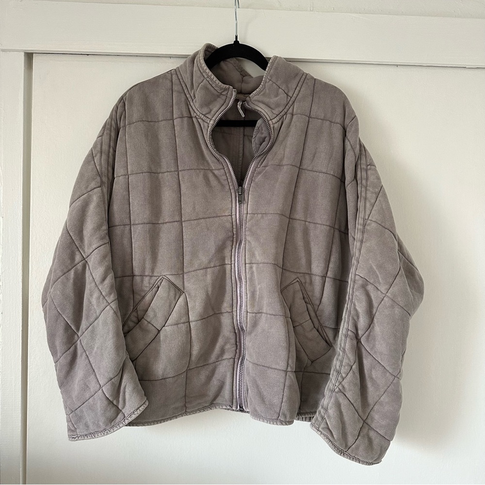 RARE COLOR Free People Dolman Quilted Jacket in Dusty Mauve/ Gray Purple